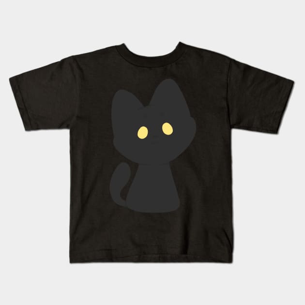 Black cat Kids T-Shirt by IcyBubblegum